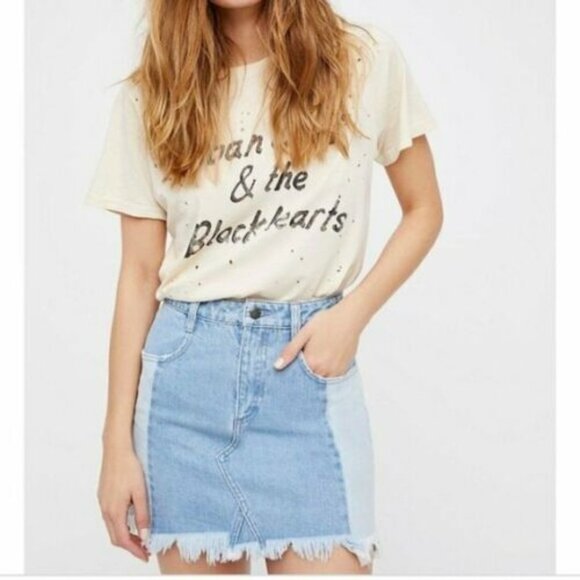 Free People Dresses & Skirts - ✨2/$20 Free People Colorblock Denim Jean Mini Skirt Women's Size 6 H10333